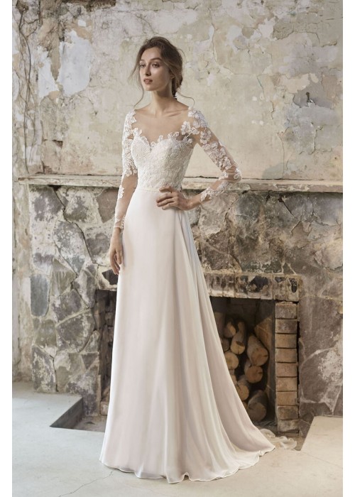 A-line Sweetheart Lacy Long Sleeve Wedding Dress - CB-2027OC
