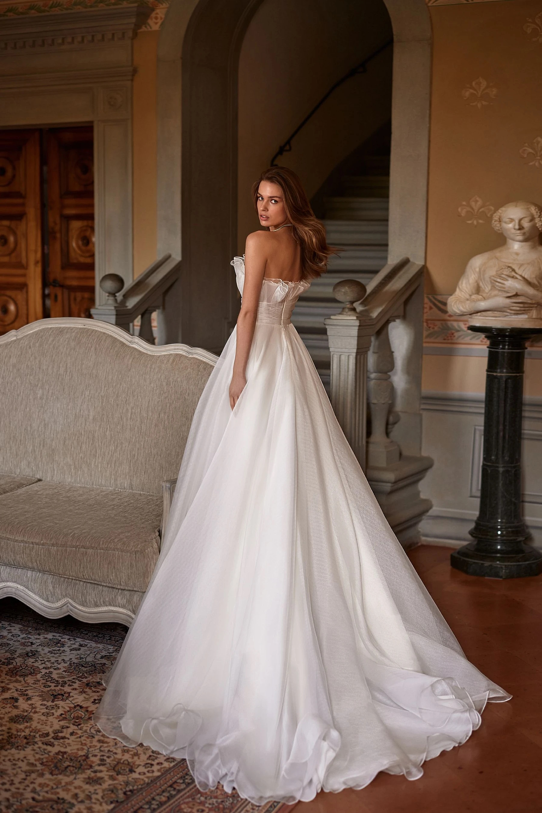 Luxury Wedding Dress - A-line Heart-shaped with Vertical Organza Drapery -  Matiolissa - LDK-08312.00.17 - @Luxury Bridal Shop | Premium Wedding Dresses
