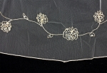 Veil - Rose Gold Embroidery and Finished hem - 40" - VL-V50155-IVGD