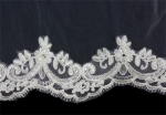 Veil - Sequined lace embroidery - 36" - VL-V1072IV