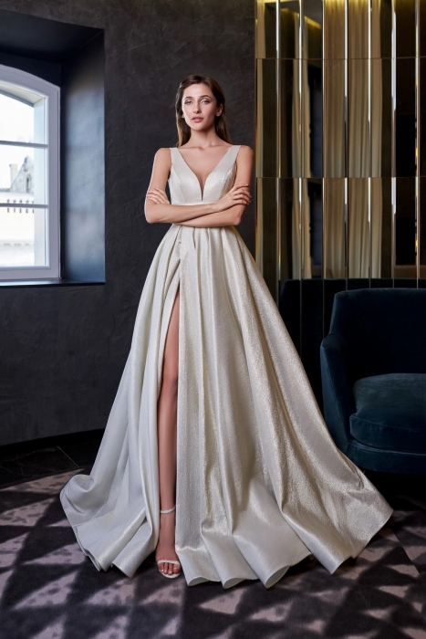 Luxury Wedding Dress - Nicole - Satin With Gold Dusting - LPLD-3193.30.00