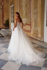 Luxury Wedding Dress - A-line with Thin Straps and a Deep V-neck - Wensen - LIDA-01343.00.17