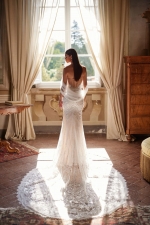 Luxury Wedding Dress/ Embroidery, with Detachable Decorative Detail - Tesouro - LIDA-01348+DD.00.17