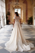 Luxury Wedding Dress - A-line Deep V-neck Beading and Skirt with Lining - Splendora - LIDA-01353.42.17