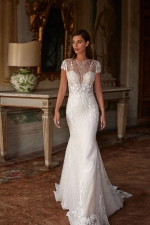 Luxury Wedding Dress - Embroidered Tank Top with Exquisite Lace - Beguiling Love - LIDA-01354.00.17