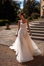 Luxury Wedding Dress - A-line with Embroidery, Skirt with Lining, The Back On The Grommets - Courage - LIDA-01360.42.17