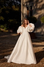 Luxury Wedding Dress - A-line V-Nneck Mikado Fabric with Comfortable Pockets - Arabissa - LDK-08309.00.00