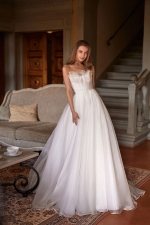 Luxury Wedding Dress - A-line Heart-shaped with Vertical Organza Drapery - Matiolissa - LDK-08312.00.17