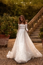 Luxury Wedding Dress - A-line 3D Flowers, Beading and Skirt with Lining - Foxglove - LDK-08293.42.17
